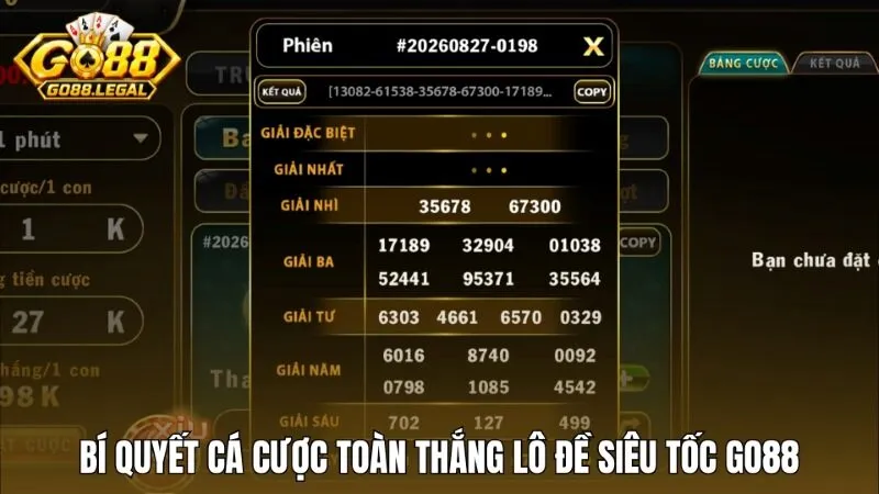 Bí quyết cá cược toàn thắng Lô đề siêu tốc Go88
