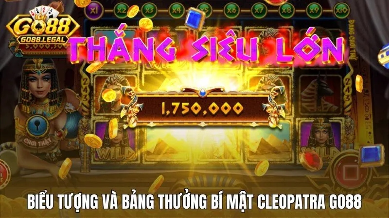 Chi tiết biểu tượng và bảng thưởng của Bí mật Cleopatra Go88