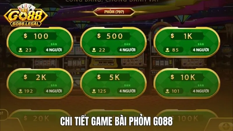 Chi tiết thông tin về game bài Phỏm Go88