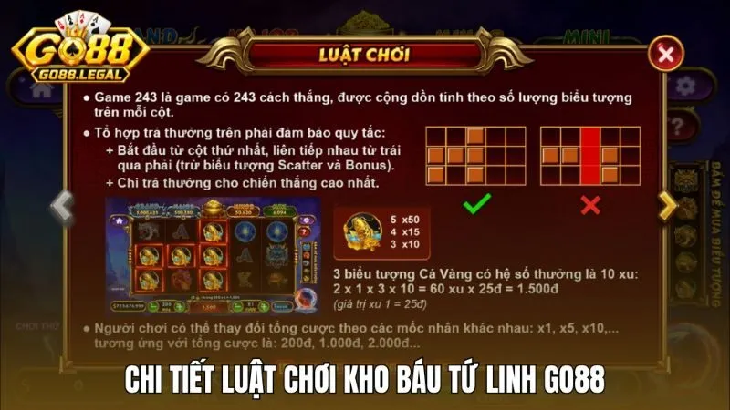 Chi tiết luật chơi Kho báu tứ linh Go88 và cách kích hoạt hũ vàng