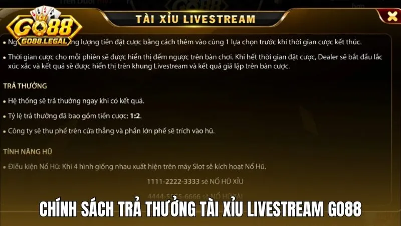 Chính sách trả thưởng và điều kiện kích hoạt Jackpot
