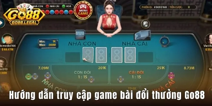 Hướng dẫn truy cập game bài đổi thưởng tại Go88