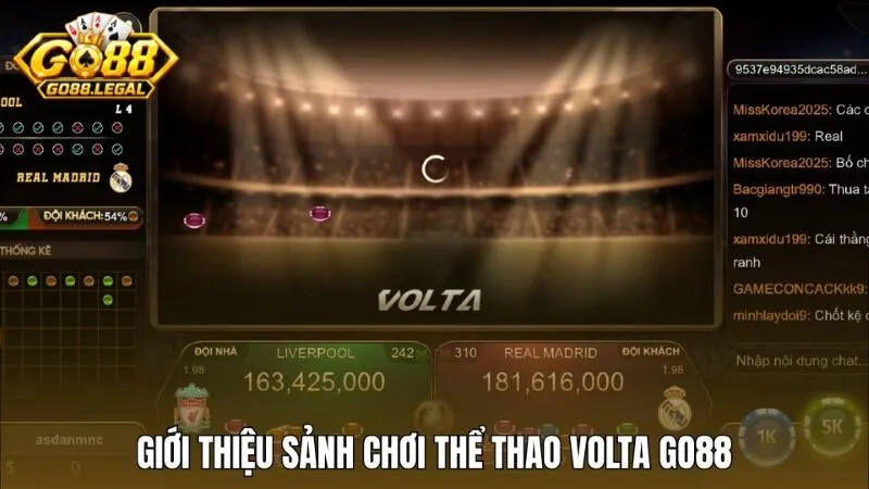 Giới thiệu sảnh chơi thể thao Volta Go88