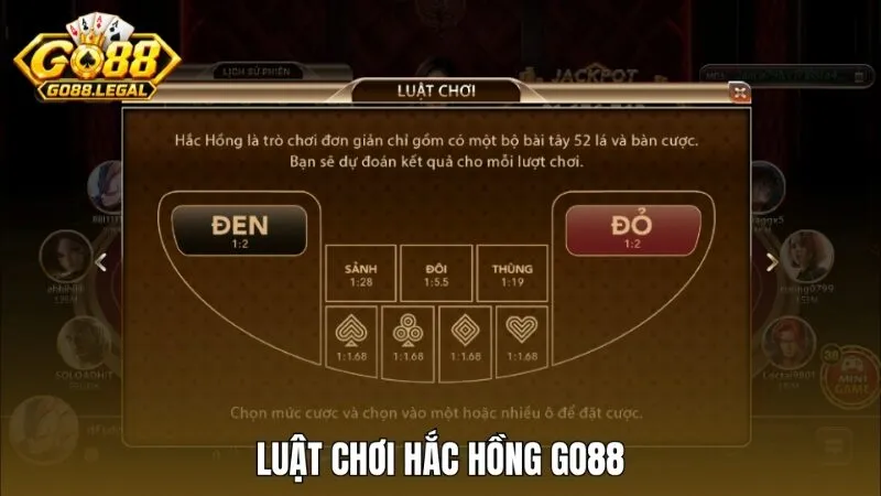 Luật chơi Hắc hồng Go88 như thế nào?