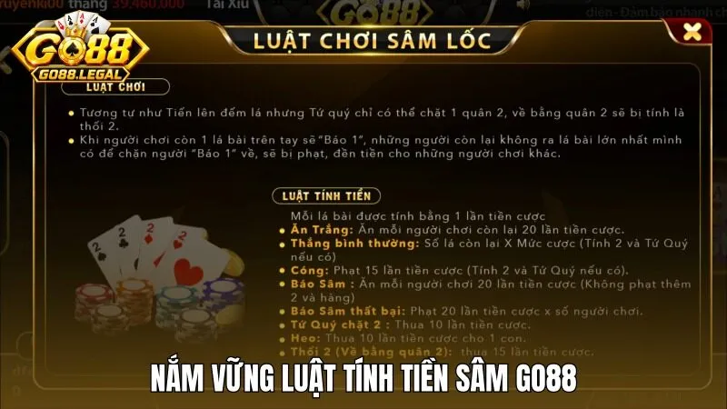 Nắm luật tính tiền, săn thưởng Sâm Go88 dễ hơn