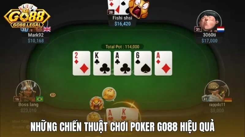 Những chiến thuật chơi Poker Go88 hiệu quả, thưởng cao