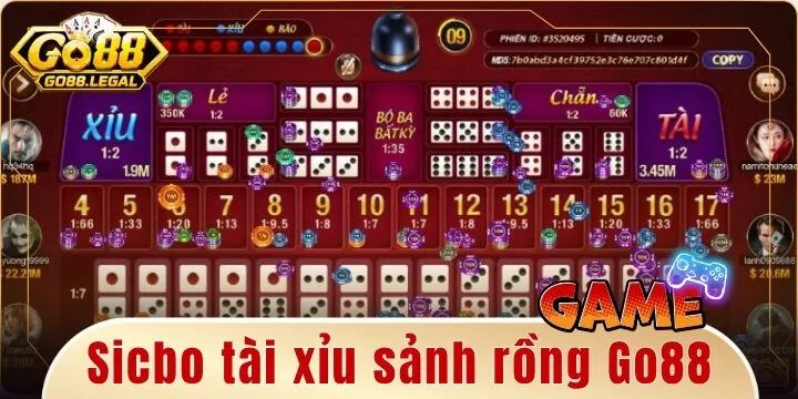 Sicbo tài xỉu sảnh rồng Go88 – Đỉnh cao đổ xúc xắc, lấy thưởng cực đại