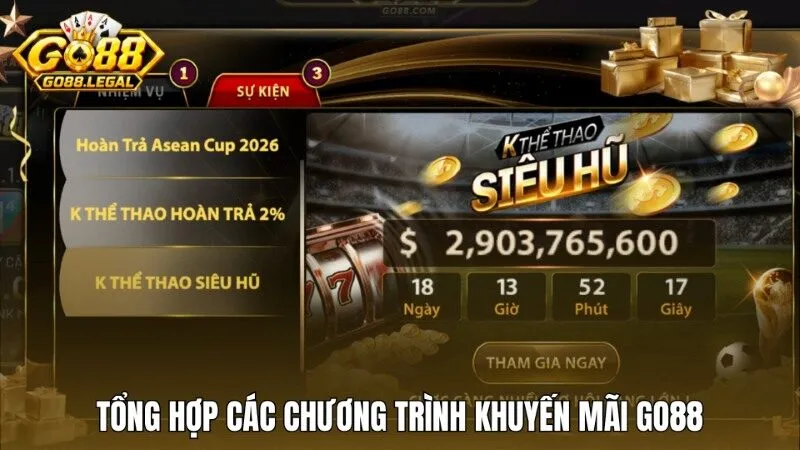 Tổng hợp chương trình khuyến mãi Go88 tại sảnh Sự kiện
