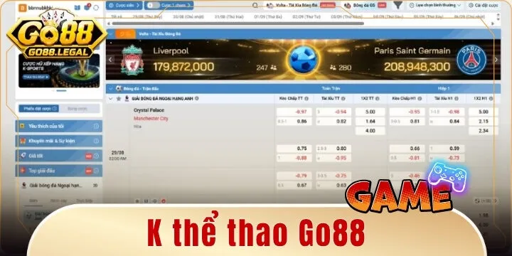 K thể thao Go88 – Sảnh cược thể thao quốc tế săn hàng tỷ đồng