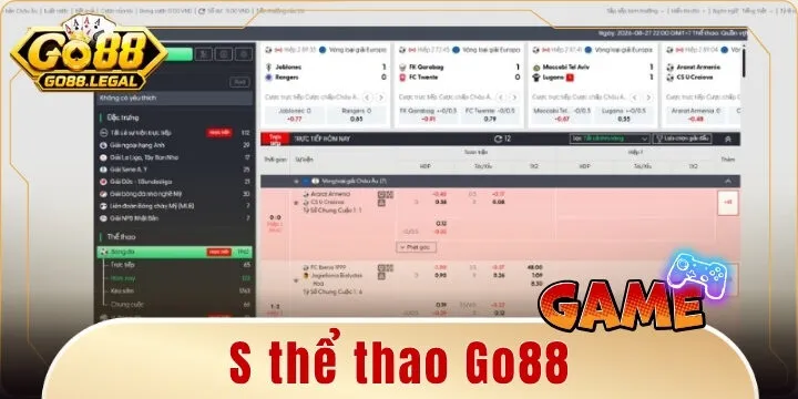 S thể thao Go88 – Cá cược đỉnh cao với tỷ lệ kèo xanh chín